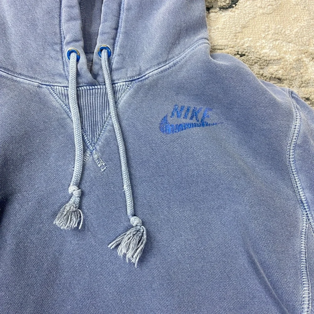 Nike Sportswear Hoodie Womens Medium Blue Fleece‎ Lined Swoosh Logo Drawstring